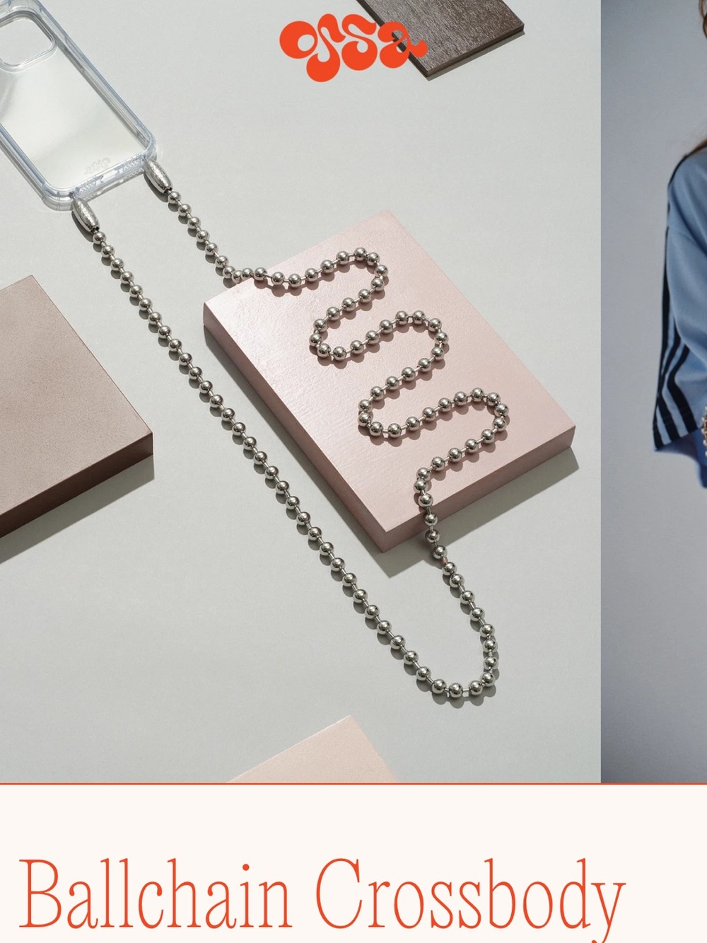 Silver Ballchain Crossbody Phone Strap by
